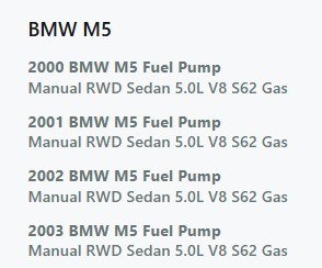 PIERBURG FUEL PUMP REPLACMENT - FOR BMW M5 2000-2003 MODELS (ITEM: 7.22013.61.0) image 2
