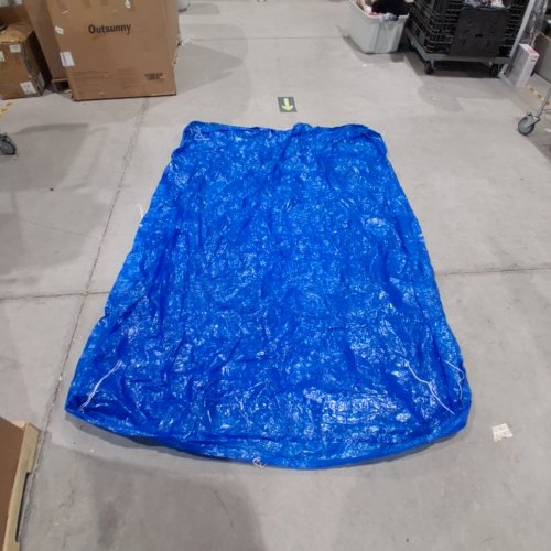 TARP COVER WITH TIE-DOWN STRINGS - 88" X 60" X 4.5" - BLUE image 2