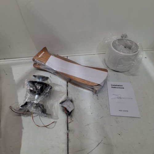 GESUM CEILING FAN WITH LIGHT AND REMOTE CONTROL - 42" - LIGHT NATURAL WOOD (MODEL: GS3372B-42TL-BK) image 2