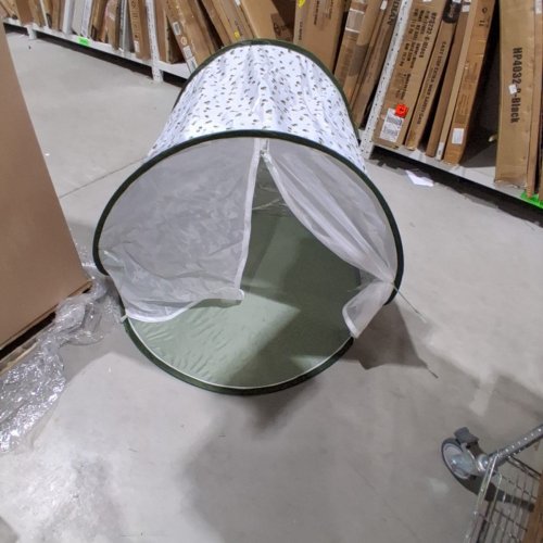 BABY MOOV COLLAPSIBLE FOLDABLE ANTI-UV TENT WITH VELCRO DOOR AND CARRY BAG - 36" X 34" X 39" - UPF 50+ - GREEN & WHITE image 2