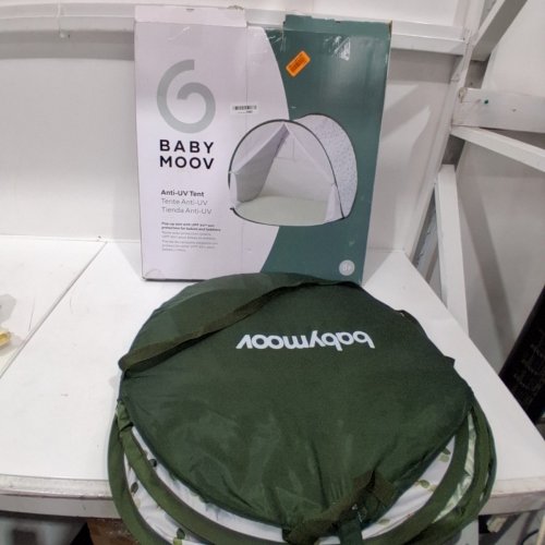 BABY MOOV COLLAPSIBLE FOLDABLE ANTI-UV TENT WITH VELCRO DOOR AND CARRY BAG - 36" X 34" X 39" - UPF 50+ - GREEN & WHITE image 3
