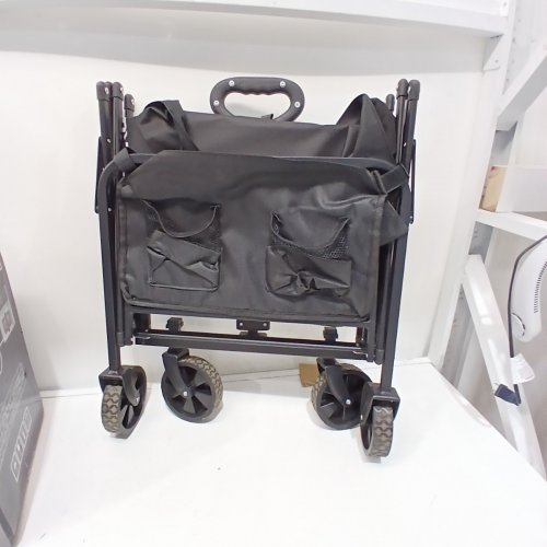 FOLDABLE PORTABLE TROLLEY WAGON CART - 28" X 18.5" - BLACK (MODEL: JY-102) image 2