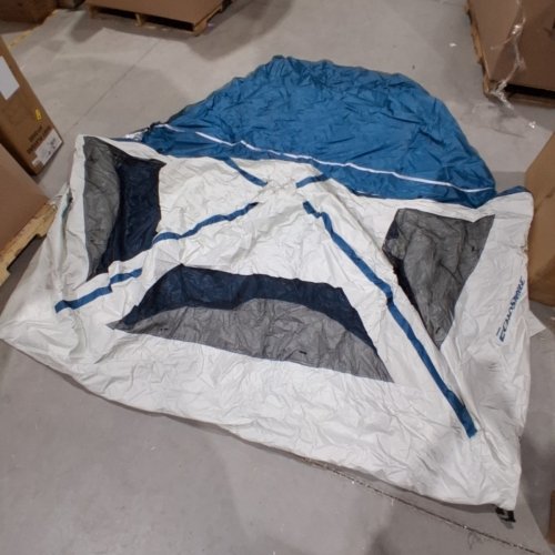 ECHOSMILE 3-PERSON BEACH TENT WITH POLES AND CARRY BAG - UPF 50+ - BLUE/WHITE image 3