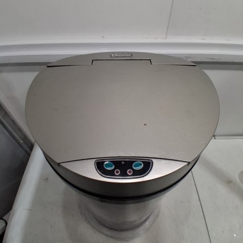 ITOUCHLESS SEMI-ROUND EXTRA-WIDE AUTOMATIC SENSOR TOUCHLESS TRASH CAN - 13 GAL - SILVER (MODEL: IT13HX) image 3
