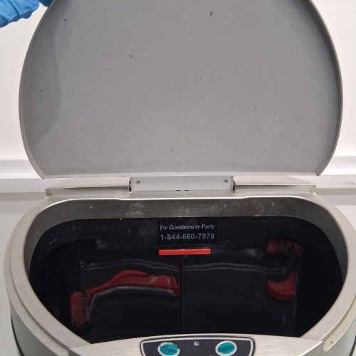 ITOUCHLESS SEMI-ROUND EXTRA-WIDE AUTOMATIC SENSOR TOUCHLESS TRASH CAN - 13 GAL - SILVER (MODEL: IT13HX) image 4