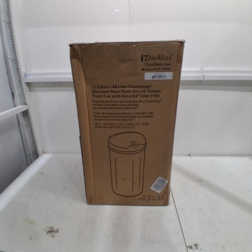 ITOUCHLESS SEMI-ROUND EXTRA-WIDE AUTOMATIC SENSOR TOUCHLESS TRASH CAN - 13 GAL - SILVER (MODEL: IT13HX) image 7