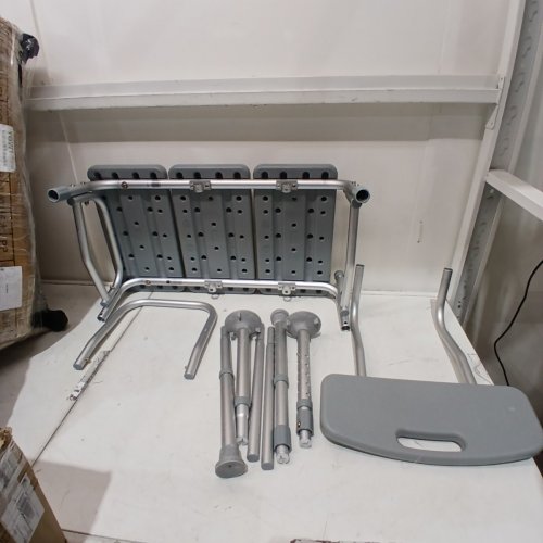 MEDLINE GUARDIAN TRANSFER BENCH WITH BACK & MICROBAN ANTIMICROBIAL TREATMENT - GREY (MODEL: G3-100KBX1) image 2