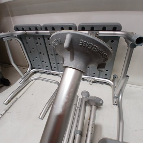 MEDLINE GUARDIAN TRANSFER BENCH WITH BACK & MICROBAN ANTIMICROBIAL TREATMENT - GREY (MODEL: G3-100KBX1) image 3