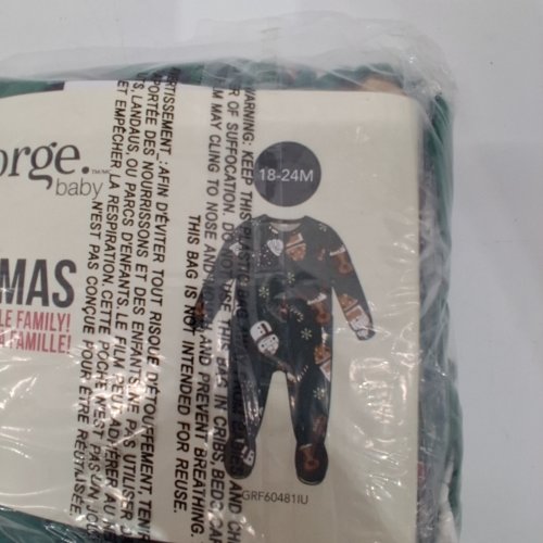 KID'S GEORGE PYJAMA ROMPER FOOTED ONESIE - 18-24M - DARK GREEN (STYLE: GRF60481IU) image 3