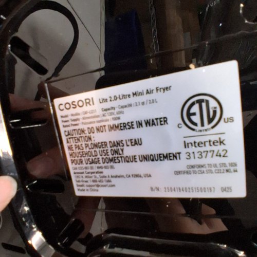 COSORI LITE 4-IN-1 MINI AIR FRYER - 1.9L - BLACK (MODEL: CAF-LI211) image 6