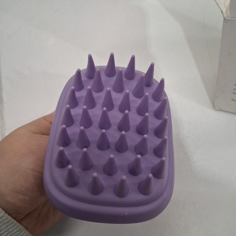 HAIR SCALP CARE MASSAGE BRUSH W/ SOFT, SILICONE BRISTLES - WET OR DRY USE - BLACK image 3