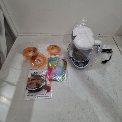 7PC BABYBREZZA FOOD MAKER COMPLETE WITH 3 EASY FILL FOOD POUCHES & FUNNELS - WHITE (MODEL: BRZ00141) image 3
