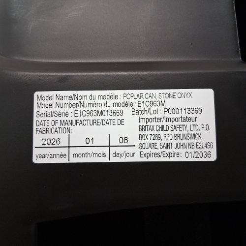 BRITAX POPLAR CLICK TIGHT CONVERTIBLE REAR AND FRONT FACING CAR SEAT - 40LB REAR FACING MAX LOAD / 65LB FRONT FACING MAX LOAD - STONE ONYX / BLACK GREY (MODEL: E1C963M) image 2