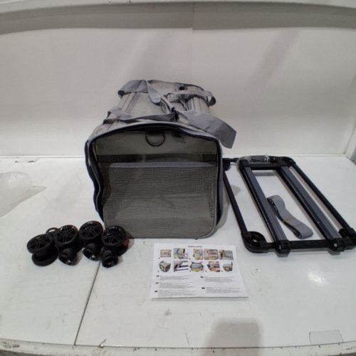 PAWINNER PET CARRIER BAG WITH DETACHABLE WHEELS - 18"X12" - GREY (MODEL: PSSC3) image 3