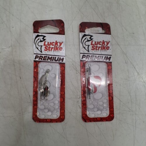 2 (3PK) LUCKY STRIKE PREMIUM SINGLE SPINNER FISHING LURE - #1 & #2 - RED/WHITE/SILVER (MODEL: X-212103-34) image 2
