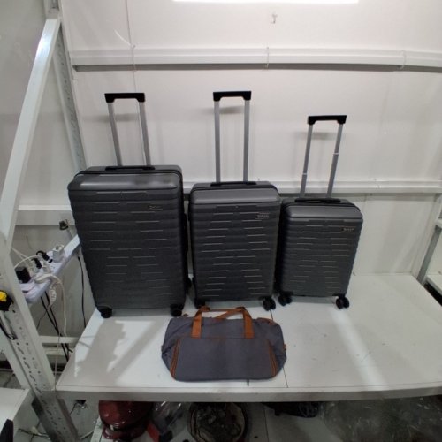 4PC COSBARN LUGGAGE SET WITH TSA LOCK SPINNER WHEELS - 20" / 24" / 28" - GREY image 2