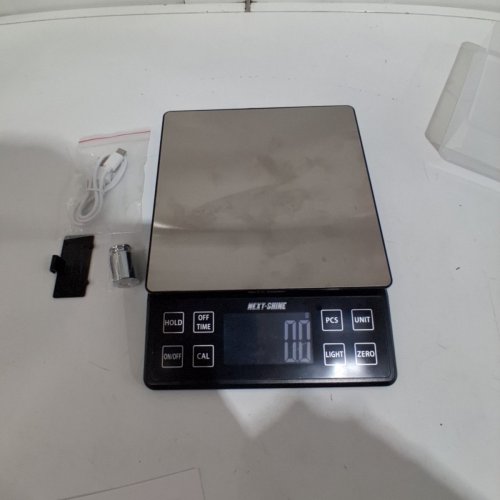 NEXT-SHINE RECHARGABLE DIGITAL FOOD KITCHEN SCALE WITH LCD BACKLIT DISPLAY - 5KG MAX - BLACK image 3