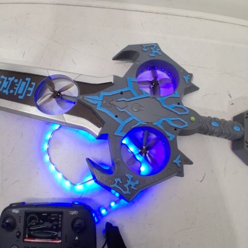 GESTURE SENSING REMOTE CONTROL FLYING SWORD TOY - GREY/BLUE image 2