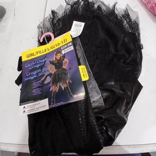 3PC GIRLS PALAMON DARK MAGIC DRAGON COSTUME - LARGE (10-12) - BLACK (STYLE: 40943BK) image 2