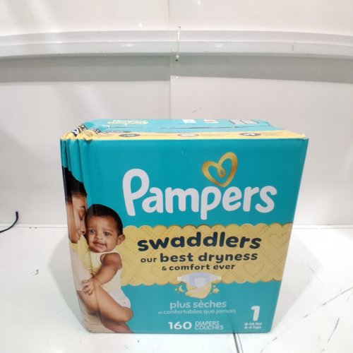 160PK PAMPERS SWADDLERS LEAKPROOF DISPOSABLE DIAPERS - SIZE 1 (8-14LBS) image 2