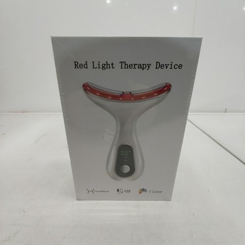 FACIAL AND NECK RED LIGHT THERAPY DEVICE - WHITE / RED image 2