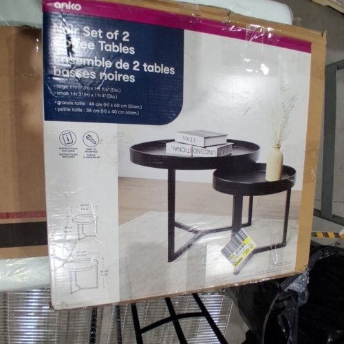 2PC ANKO NESTING COFFEE TABLES - 23.6" X 15.7" - BLACK (MODEL: 900468) image 5