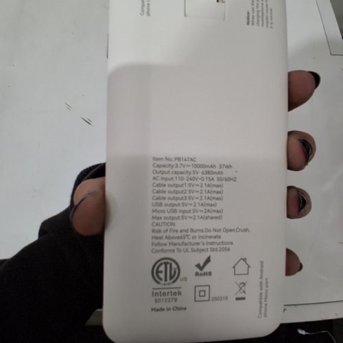 LEZCHI PORTABLE POWER BANK - 10000MAH - WHITE (ITEM: PB147AC) image 3