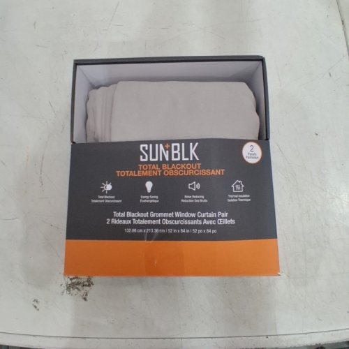 (2 PANEL) SUN+BLK TOTAL BLACKOUT CURTAINS WITH GROMMETS - 52" X 84" - LIGHT GREY (MODEL: 4595114) image 4