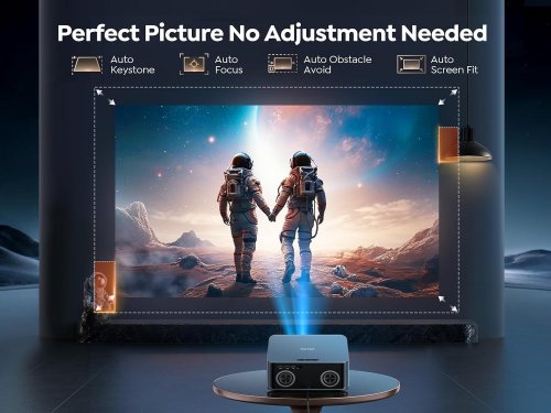 TOPTRO 4 K 1080P OUTDOOR HOME CINEMA VIDEO PROJECTOR, WIFI6 & 2WAY BLUETOOTH, AI AUTO FOCUS HOME PROJECTOR COMPATIBLE WITH STREAMING SERVICES - 36W DOLBY AUDIO SYSTEM - GREY (MODEL: X9) image 4