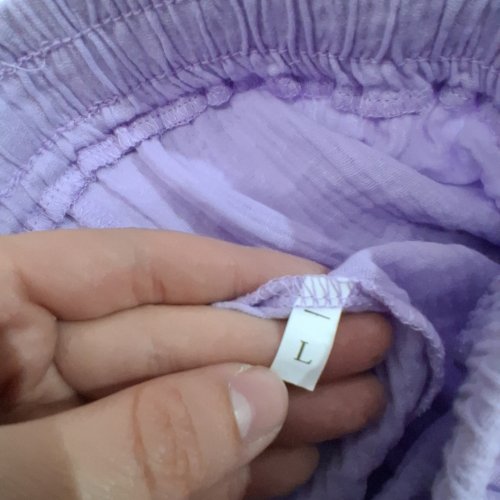 WOMEN'S CASUAL LINEN SHORTS - LARGE - PURPLE image 2