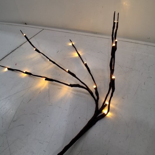3PK 20 LED BRANCH STRING LIGHTS -WARM WHITE - BROWN image 2