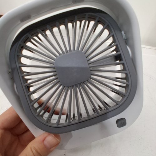 ADJUSTABLE MINI PORTABLE PERSONAL FAN - 6" - WHITE/GREY image 2