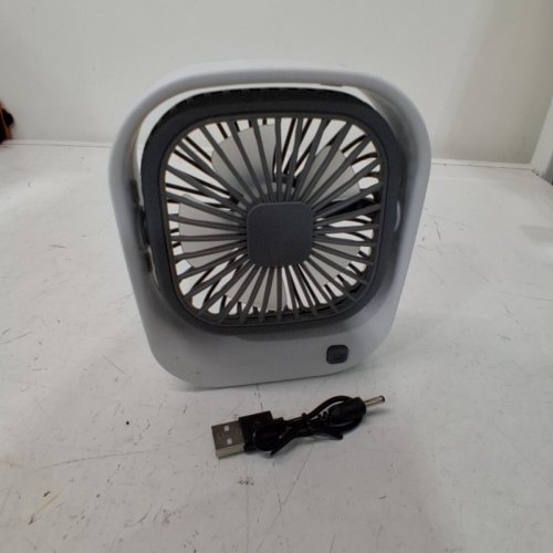ADJUSTABLE MINI PORTABLE PERSONAL FAN - 6" - WHITE/GREY image 3
