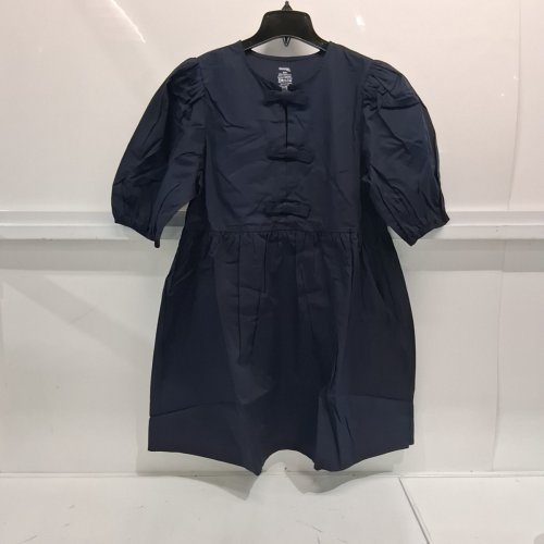 WOMEN'S GEORGE PUFF SLEEVE BOW TIE DRESS - MEDIUM - NAVY (STYLE: GRS6407SLD) image 2