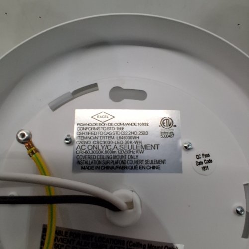 LED CEILING LIGHT - 3000 K, 600 LM - WHITE (ITEM: CSC3030-LED-30 K-WH) image 4