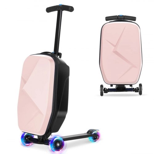 ADVWIN 2-IN-1 FOLDABLE HARDSHELL SCOOTER SUITCASE - PINK (MODEL: US890106PK00) image 2