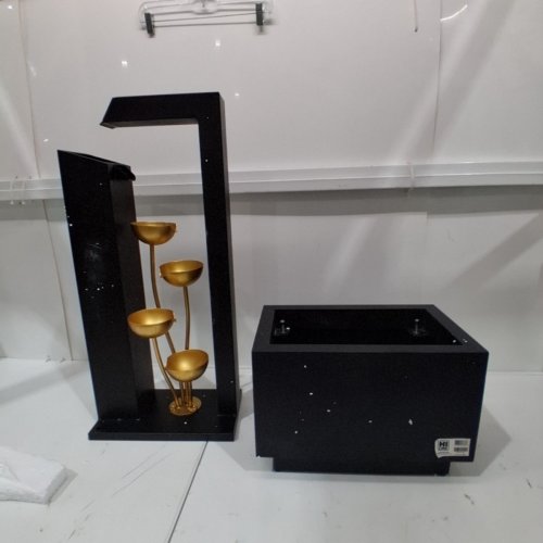 HI LINE DECORATIVE GOLD CUPS FLOOR WATER FOUNTAIN FEATURE - BLACK / GOLD (ITEM: 79533-N-BK) image 3