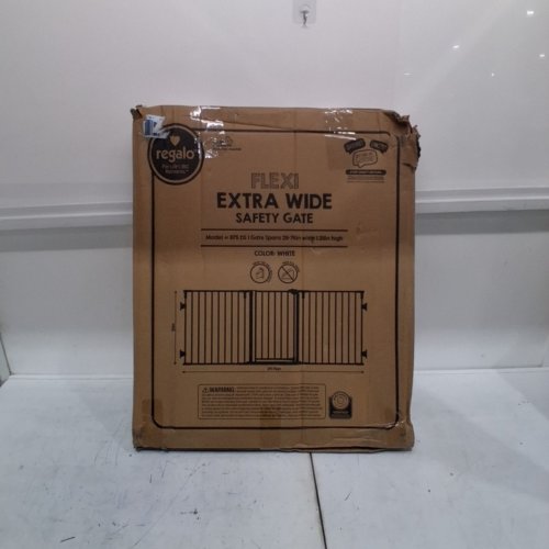 REGALO ADJUSTABLE FLEXI WIDE BABY GATE - 28"-76" - WHITE - (MODEL:1175DS) image 3