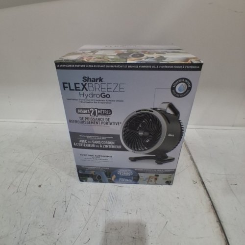 SHARK FLEXBREEZE HYDROGO MISTING PORTABLE FAN, UP TO 12 HOURS OF BATTERY LIFE - 36W - GREY - (MODEL:FA052C) image 6