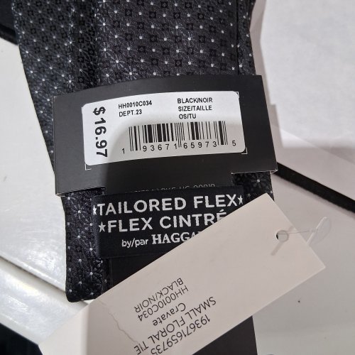 MEN'S HAGGAR TAILORED FLEX NECKTIE - ONE SIZE - BLACK (STYLE: HH0010C034) image 2