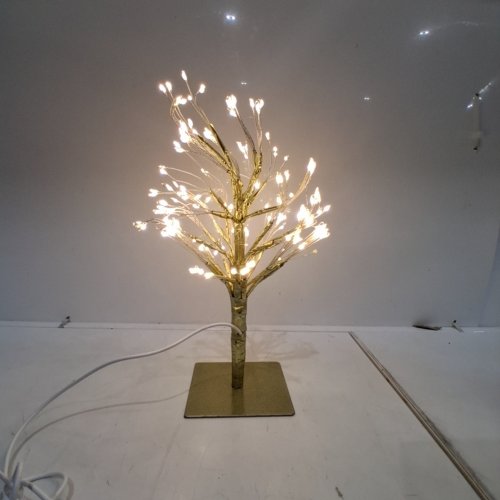TABELOP DECORATIVE FAIRY LIGHT TREE - 10" - GOLD/WHARM WHITE image 2