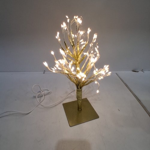 TABELOP DECORATIVE FAIRY LIGHT TREE - 10" - GOLD/WHARM WHITE image 3