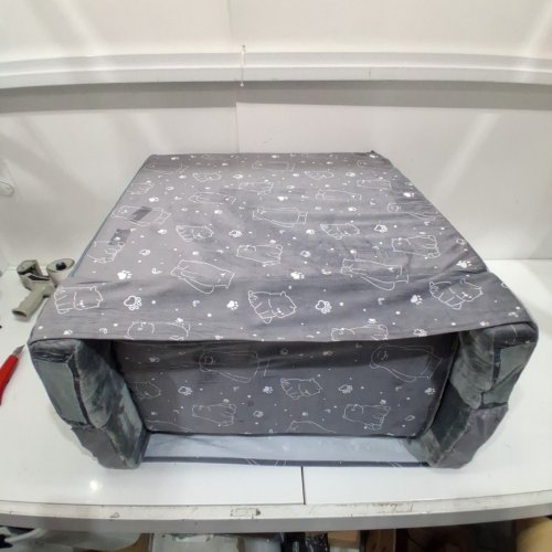 KIDS PORTABLE FOLDABLE TODDLER TRAVEL BED WITH REMOVEABLE COVER - 49" X 20" X 4.5" - GREY/WHITE BEARS image 3