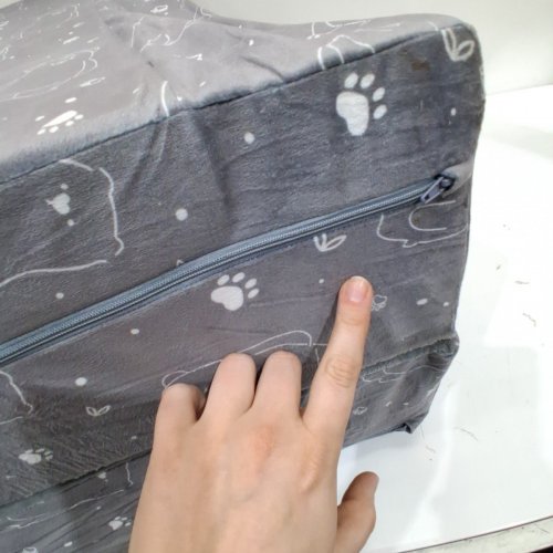 KIDS PORTABLE FOLDABLE TODDLER TRAVEL BED WITH REMOVEABLE COVER - 49" X 20" X 4.5" - GREY/WHITE BEARS image 5