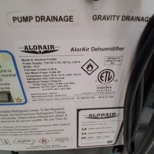 ALORAIR SENTINAL PRO 55X DEHUMIDIFIER WITH PUMP - 1500 SQ.FT - WHITE (MODEL:SENTINAL PRO55X) image 5