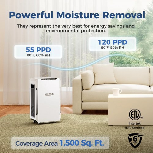 ALORAIR SENTINAL PRO 55X DEHUMIDIFIER WITH PUMP - 1500 SQ.FT - WHITE (MODEL:SENTINAL PRO55X) image 2