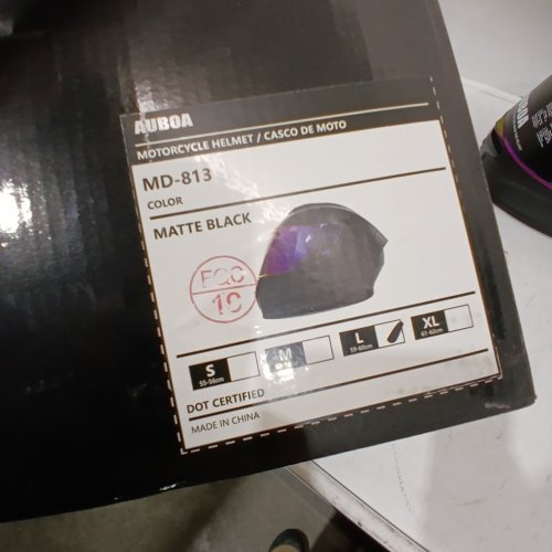 AUBOA FULL FACE MOTORCYCLE HELMET WITH TINTED VISOR - DOT CERTIFIED - LARGE - BLACK (MODEL: MD-813) image 2