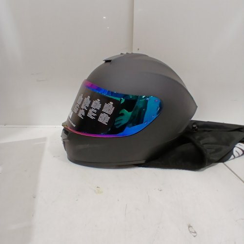 AUBOA FULL FACE MOTORCYCLE HELMET WITH TINTED VISOR - DOT CERTIFIED - LARGE - BLACK (MODEL: MD-813) image 3