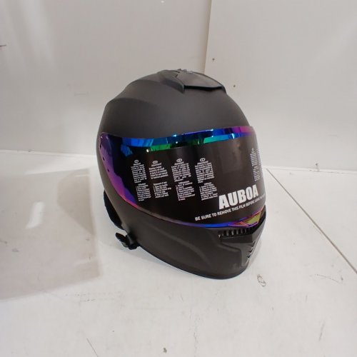 AUBOA FULL FACE MOTORCYCLE HELMET WITH TINTED VISOR - DOT CERTIFIED - LARGE - BLACK (MODEL: MD-813) image 4
