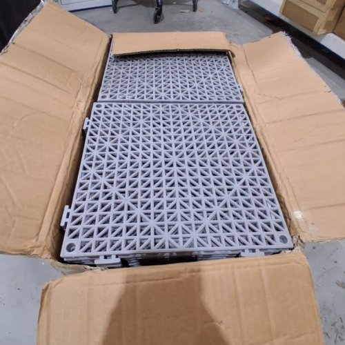 50PK VEVOR MODULAR INTERLOCKING DRAINAGE MATS - 12" - GREY image 2